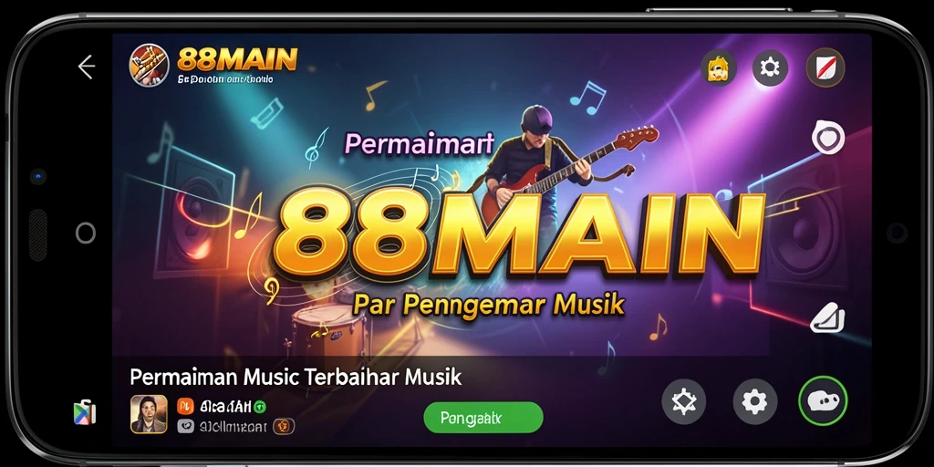 Tampilan gameplay interaktif dalam 88MAIN yang penuh musik.