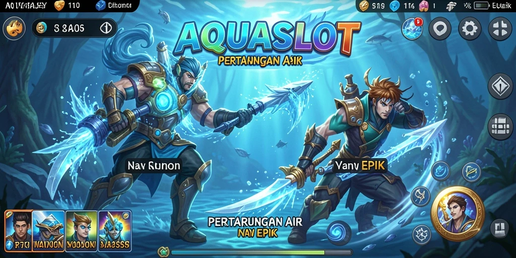 Tampilan aksi seru dalam permainan Fighting AQUASLOT.