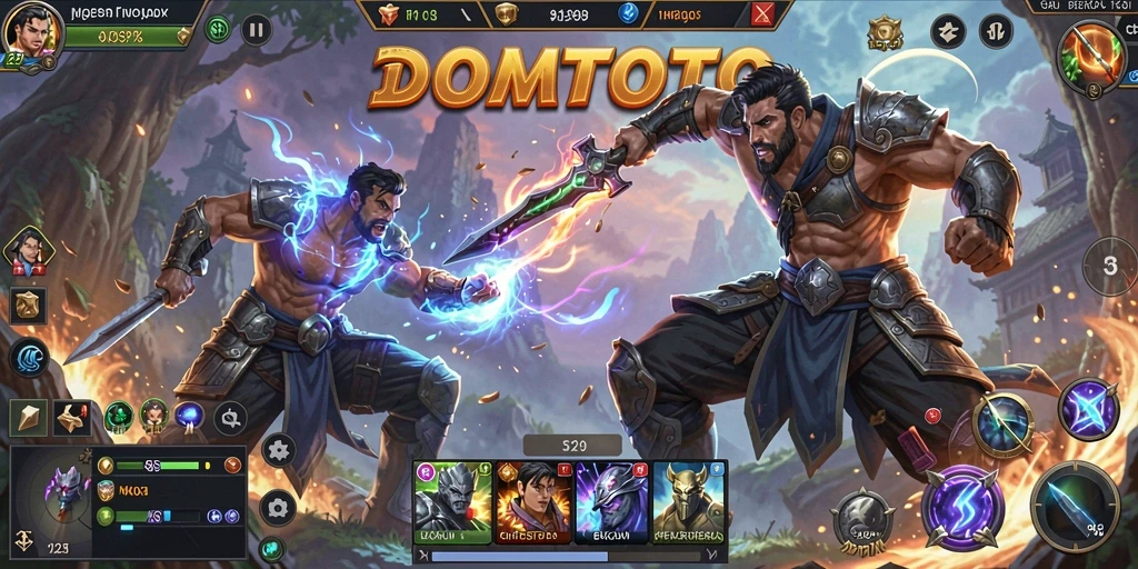 Screenshot gameplay DOMTOTO yang menampilkan aksi pertarungan menegangkan.