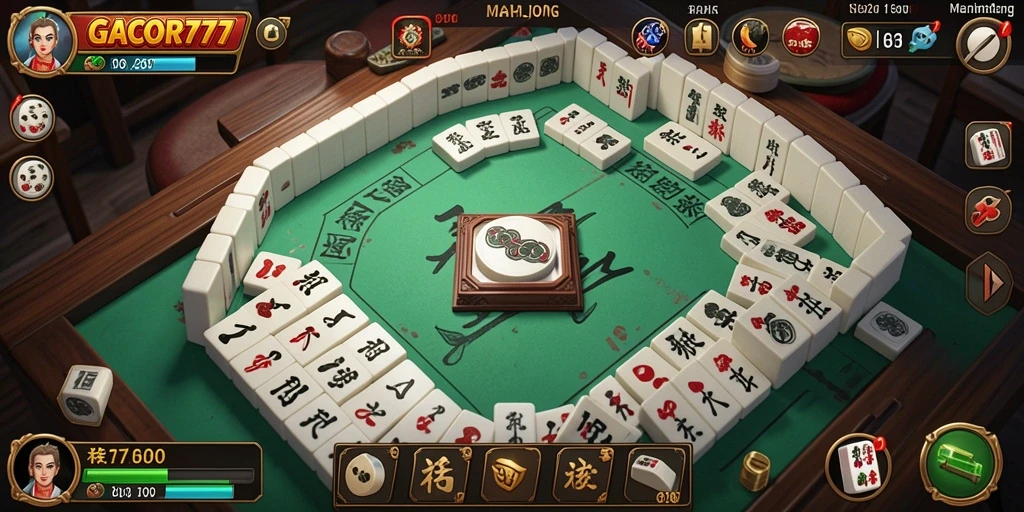 Tampilan gameplay GACOR777 dengan aksi seru permainan Mahjong.