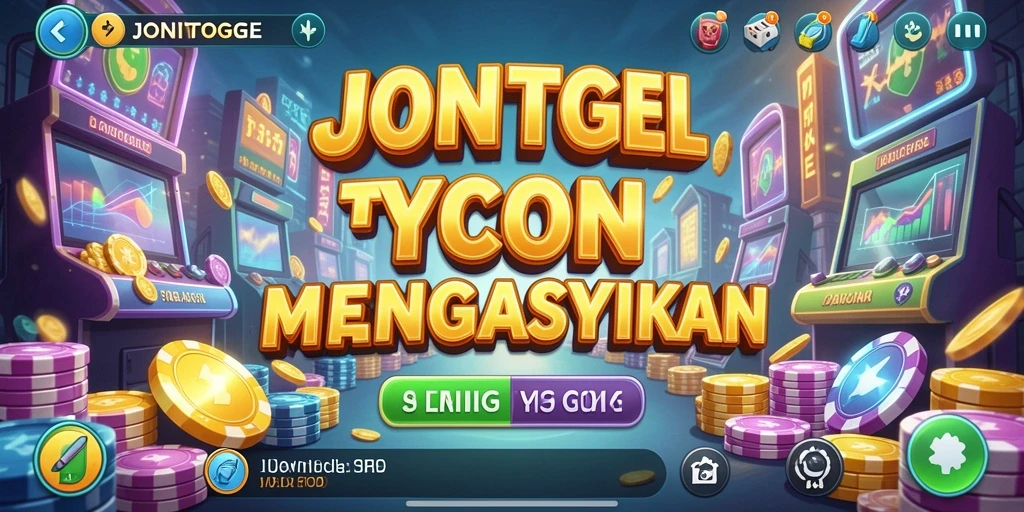 Tangkapan layar utama JONITOGEL menampilkan gameplay manajemen bisnis yang menarik.
