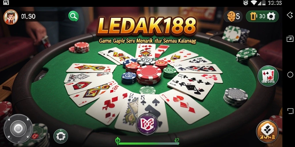 Screenshot gameplay LEDAK188 yang menunjukkan keseruan bermain Gaple.