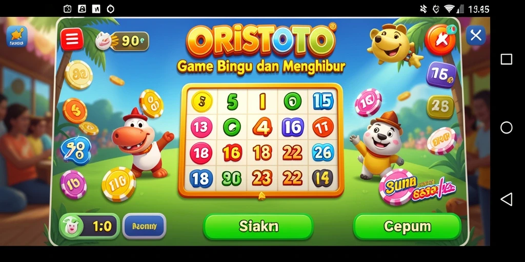 Gameplay ORISTOTO yang menantang dan menyenangkan dengan suasana bingo yang ceria.