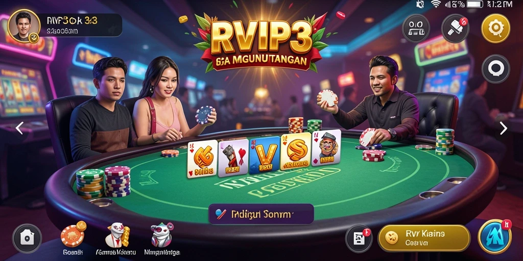 Screenshot utama RVIP3 menampilkan gameplay Kasino yang seru.