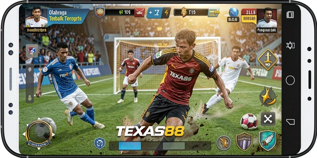 Screenshot utama TEXAS88 menampilkan aksi mendebarkan dalam permainan olahraga.